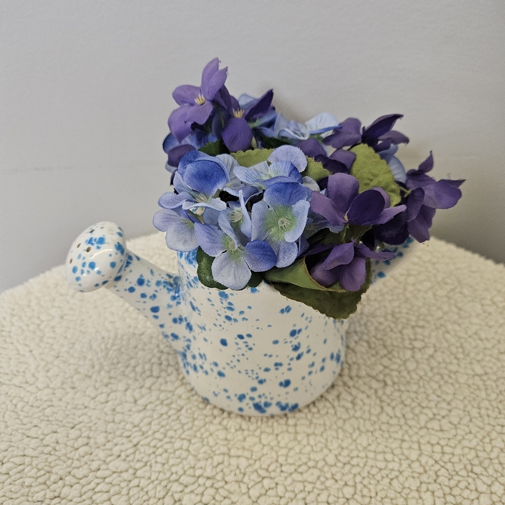 Blue and Purple Floral Ceramic Vase - Picture 11 of 16